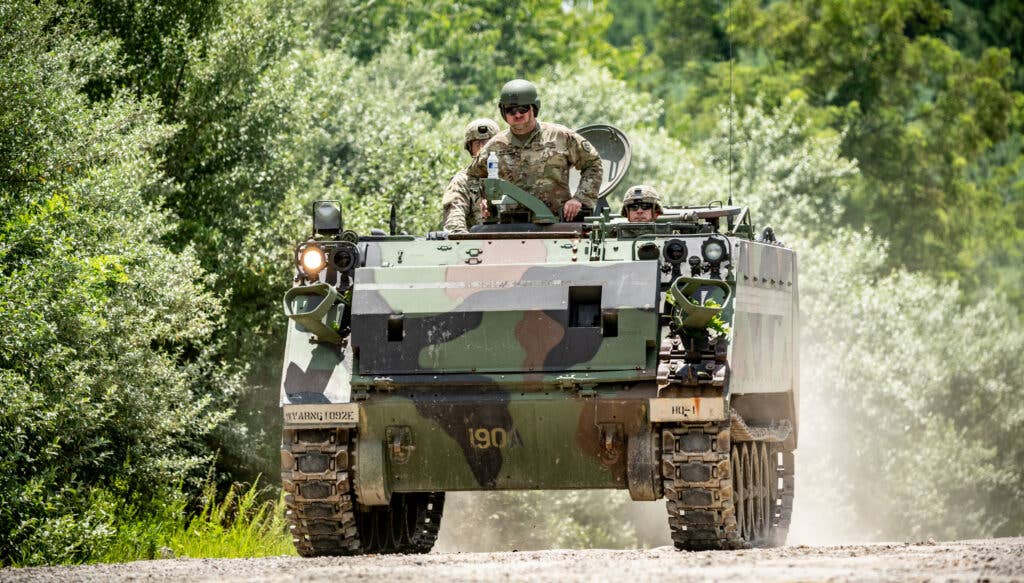 Members of the West Virginia National Guard’s 1092nd Engineer Battalion conduct drivers training on the M113 Armored Personnel Carrier (APC) at the WVNG’s HOBET All Hazards Training Center, Madison, West Virginia, July 13, 2020. (U.S. Army National Guard photo by Edwin L. Wriston)