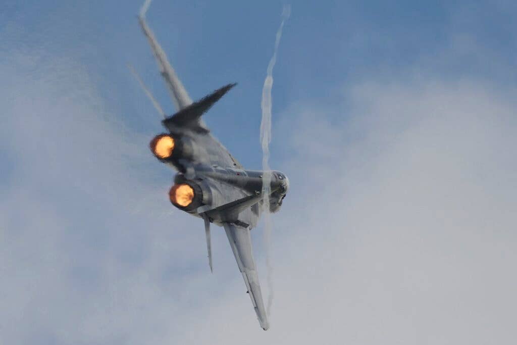 A Polish MiG-29 lights its afterburners. Credit: Peter Gronemann/Wikicommons