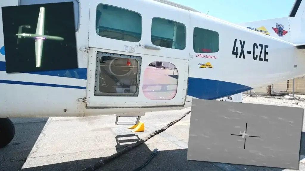 An Israeli high-powered laser system deployed on a&nbsp;Cessna 208 Caravan. (Screenshot of an Israeli MOD video).