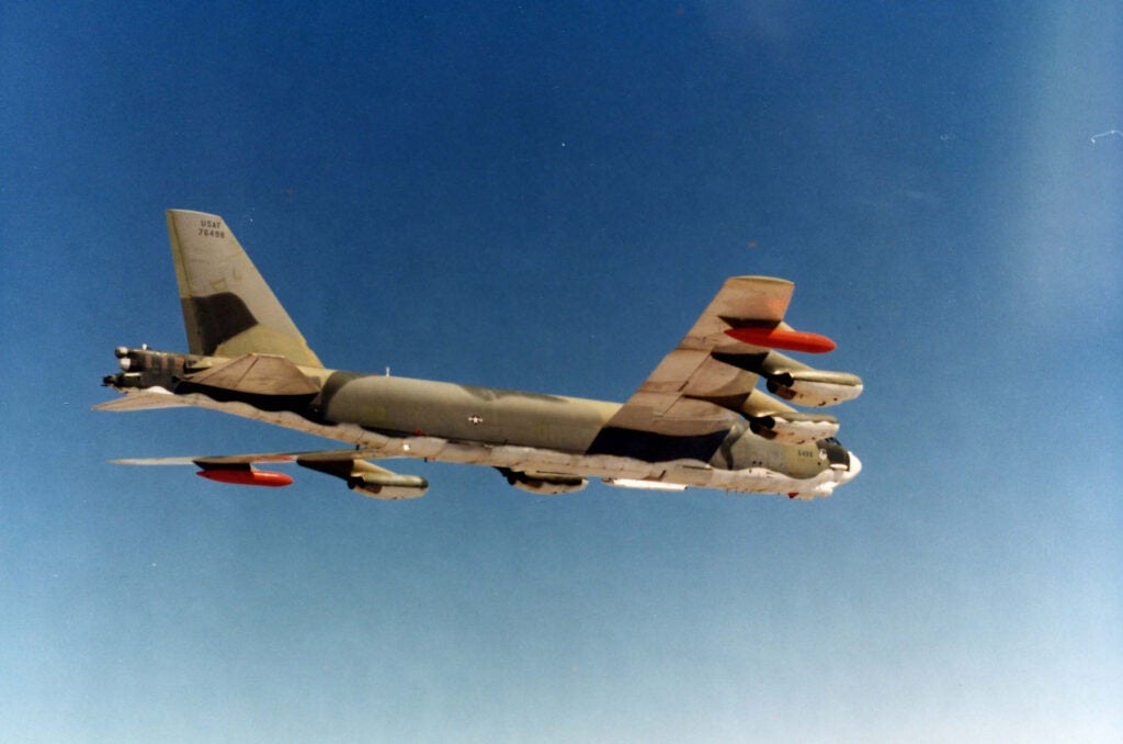 Boeing B-52G in flight. (U.S. Air Force photo)