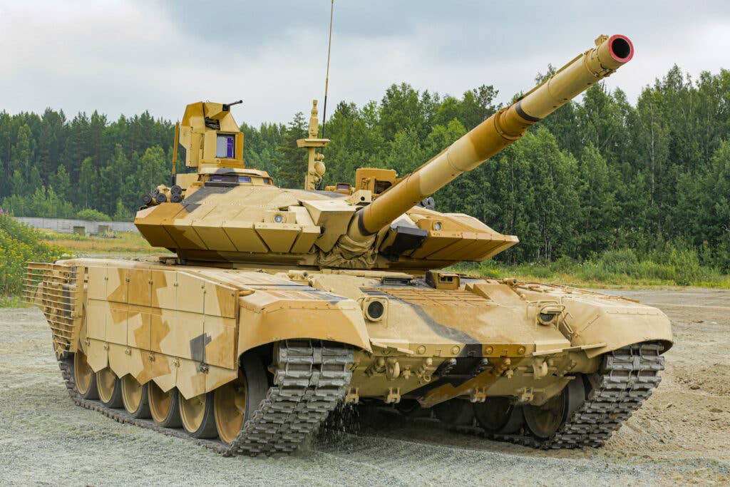 A Russian <em>T-90MS&nbsp;</em>tank made by Uralvagonzavod. Uralvagonzavod photograph.