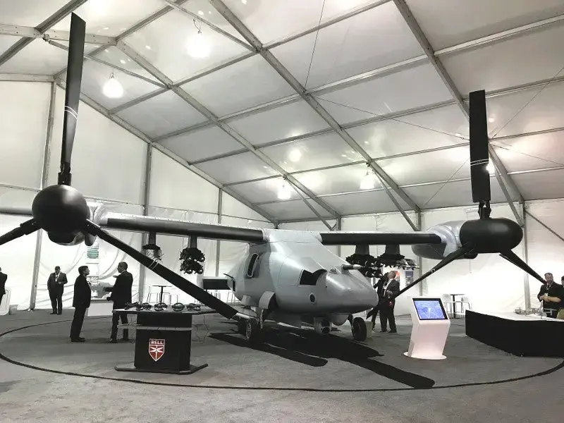 Bell's original full-scale mockup of the Marine Corps MUX offering at the Modern Day Marine expo in Quantic Virginia. Bell photo