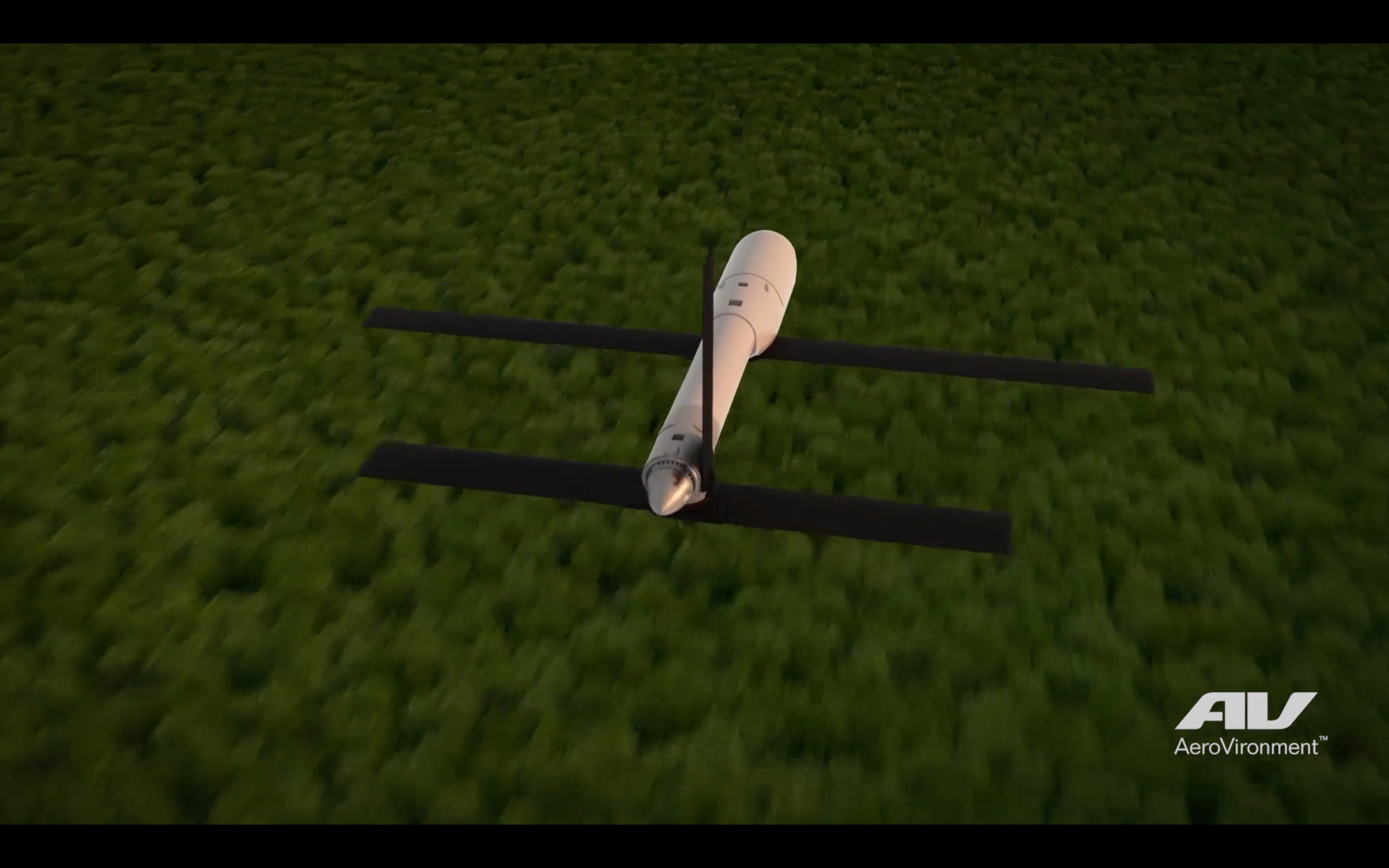 An animation of the Switchblade 600 in flight. Aerovironment