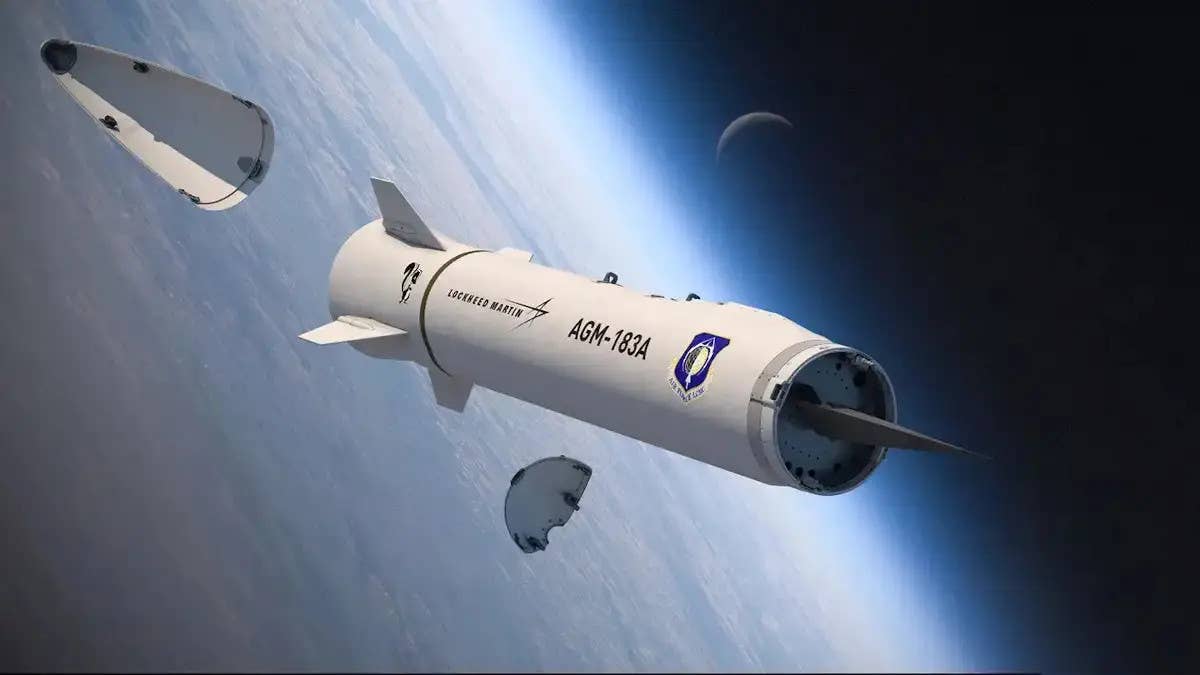 An artist's conception of an AGM-183A about to release its unpowered hypersonic boost-glide vehicle. <em>Lockheed Martin</em>
