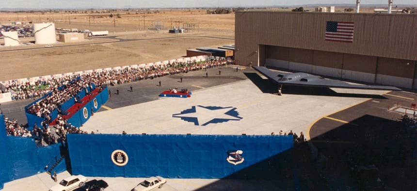 B-2 rollout in 1988. <em>United States Air Force.</em>