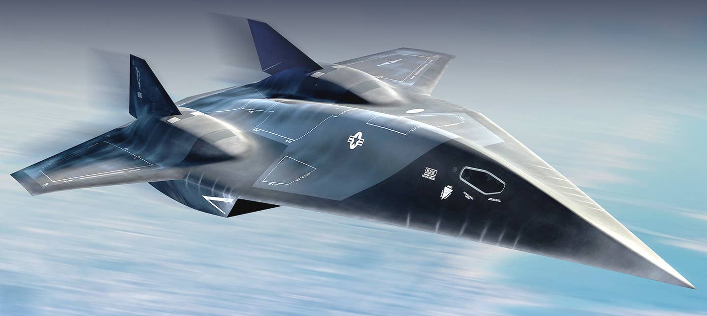 One of the renderings of the fictitious Darkstar aircraft available on the official Lockheed Martin website. <em>Lockheed Martin</em>
