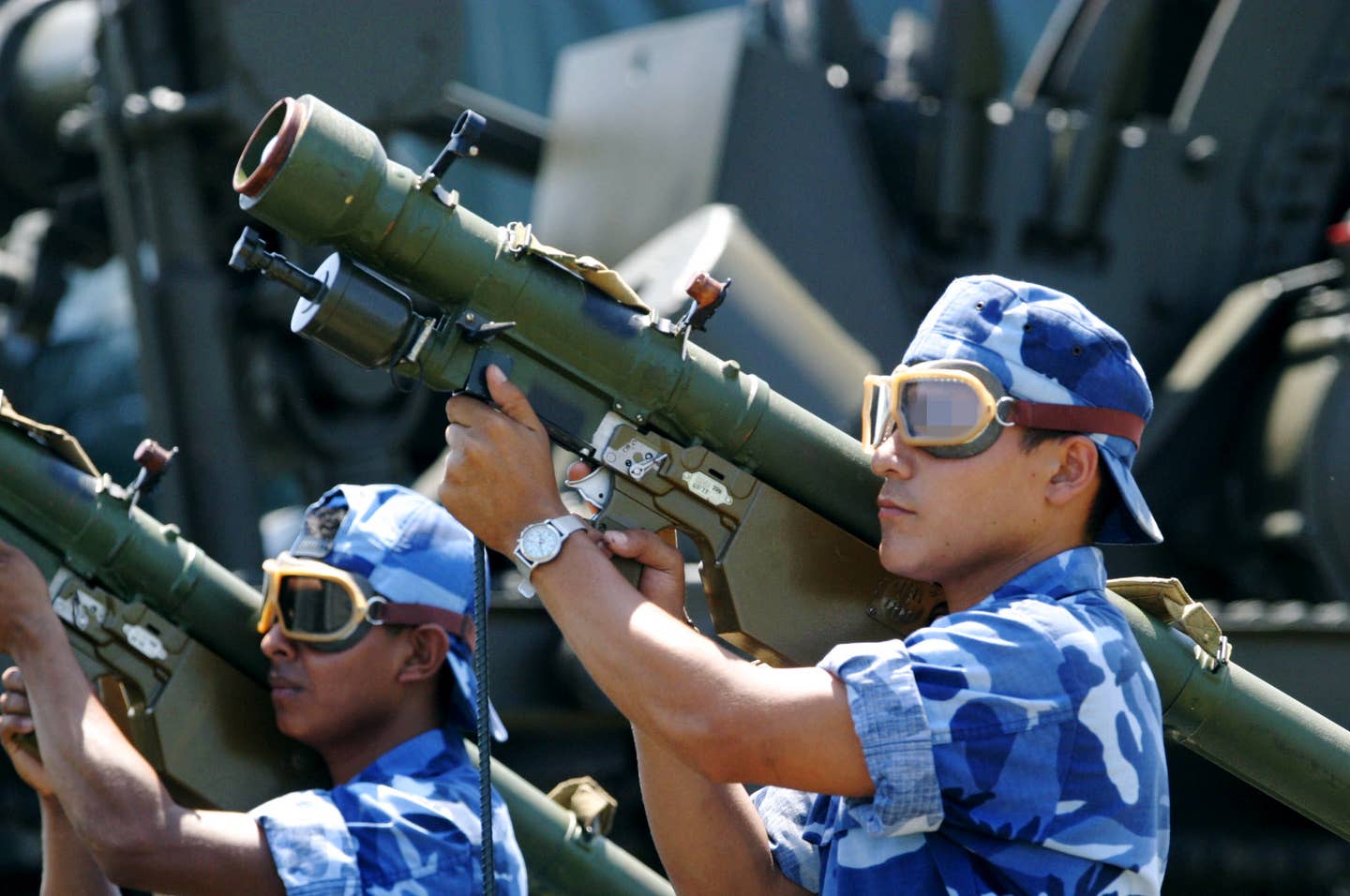Soviet-era MANPADS like these SA-7s seen here in Nicaragua in 2003, continue to make up the biggest percentage of such illicit arms. (MIGUEL ALVAREZ/AFP via Getty Images)