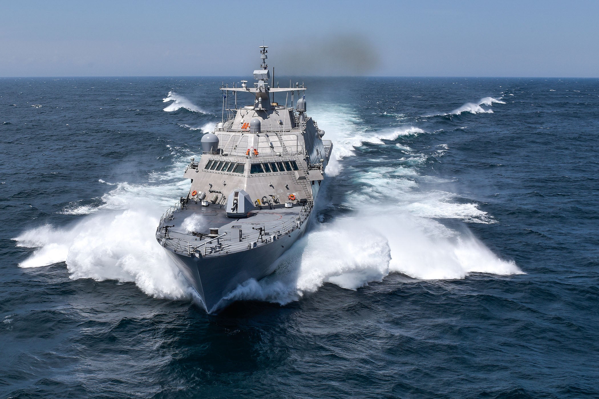 MARINETTE, Wisconsin (July 14, 2016) The future USS Detroit (LCS 7) conducts acceptance trials. Acceptance trials are the last significant milestone before delivery of the ship to the Navy. (U.S. Navy Photo courtesy of Lockheed Martin-Michael Rote/Released)