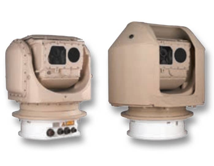 The shape of the PASEO turret seen here on the right does have at least some broad visual similarities to the sensor turrets seen on top of the turret of the Next Generation Abrams in renderings that had been released so far. <em>Safran</em>