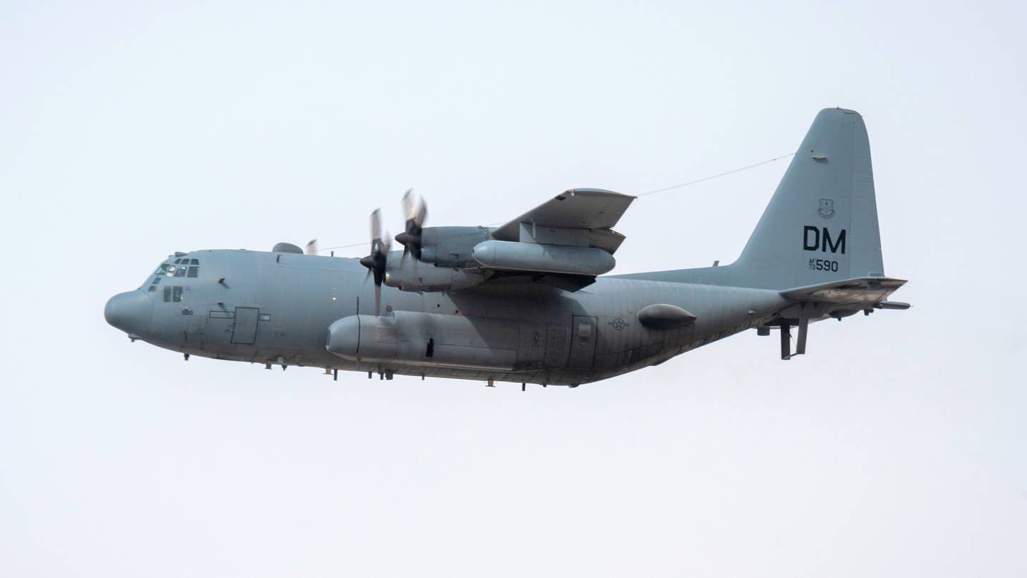 A US Air Force EC-130H Compass Call electronic warfare aircraft. If the plan the House Armed Services Committee advanced today is executed, the Air Force will replace all four of its existing EC-130Hs with new EC-37Bs on a one-for-one basis. <em>US Air Force</em>