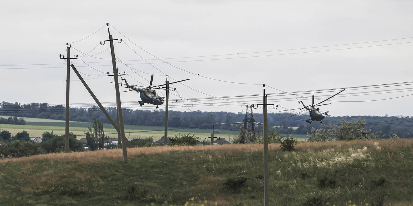 Low flying Ukraine helicopters