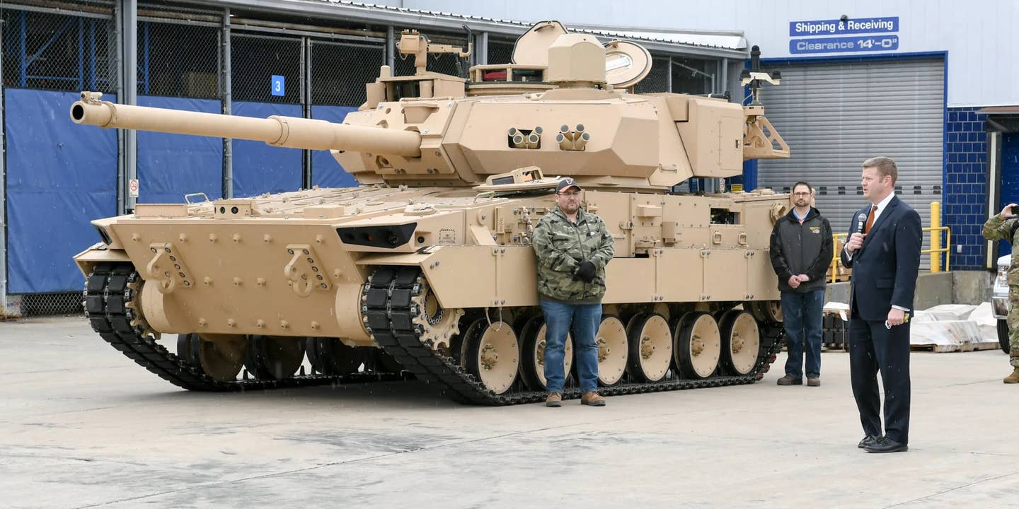 A General Dynamics Land Systems (GDLS) Mobile Protected Firepower (MPF) light tank prototype.