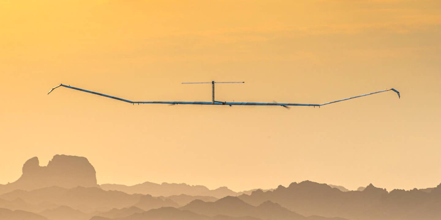The Airbus Zephyr S solar-powered high-altitude, long-endurance unmanned aircraft.