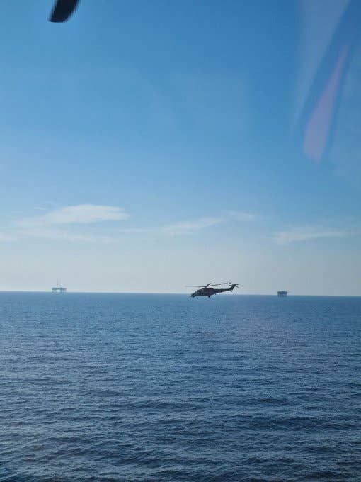 A Russian helicopter flying just off Snake Island June 29. Via Twitter