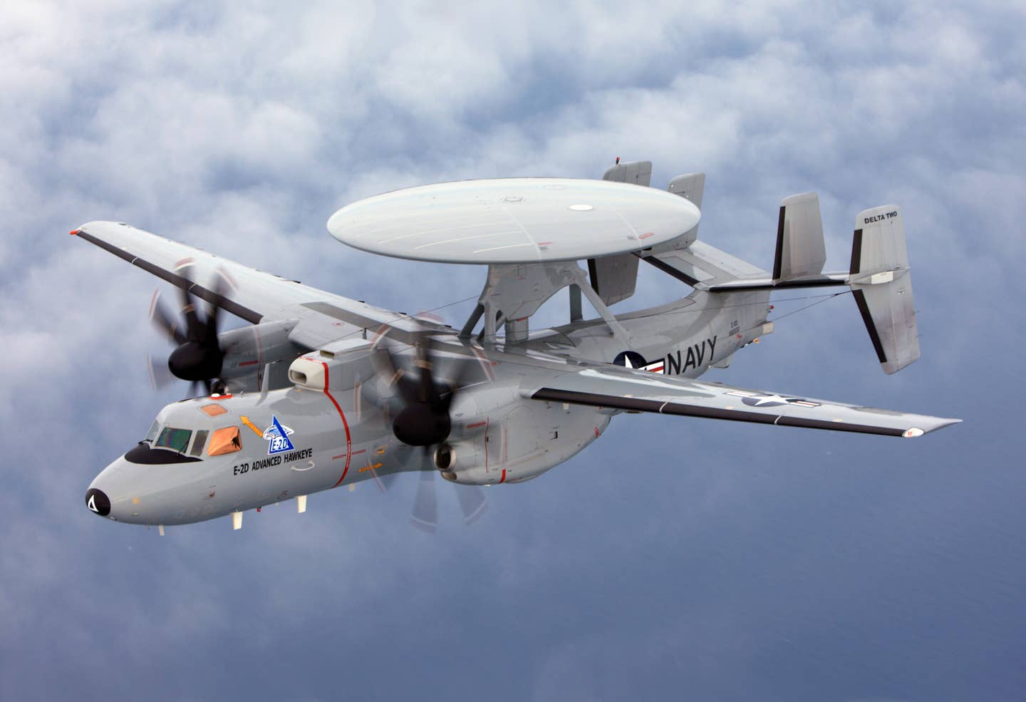 E-2D Advanced Hawkeye aircraft conduct a test flight near St. Augustine, Florida. <em>Credit: Northrop Grumman</em>