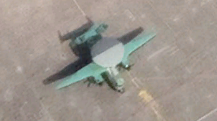 KJ-600 on the ramp of the Xi'an Aircraft Company plant in March of 2022. <em>Credit: Google Earth</em>