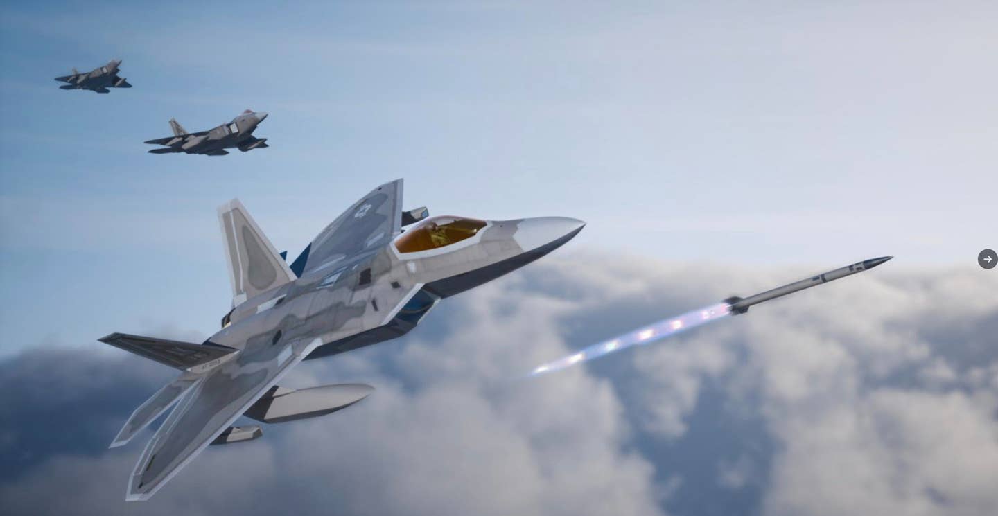 A tantalizing artist’s impression of the fully-upgraded F-22 Raptor. <em>USAF/ACC</em>