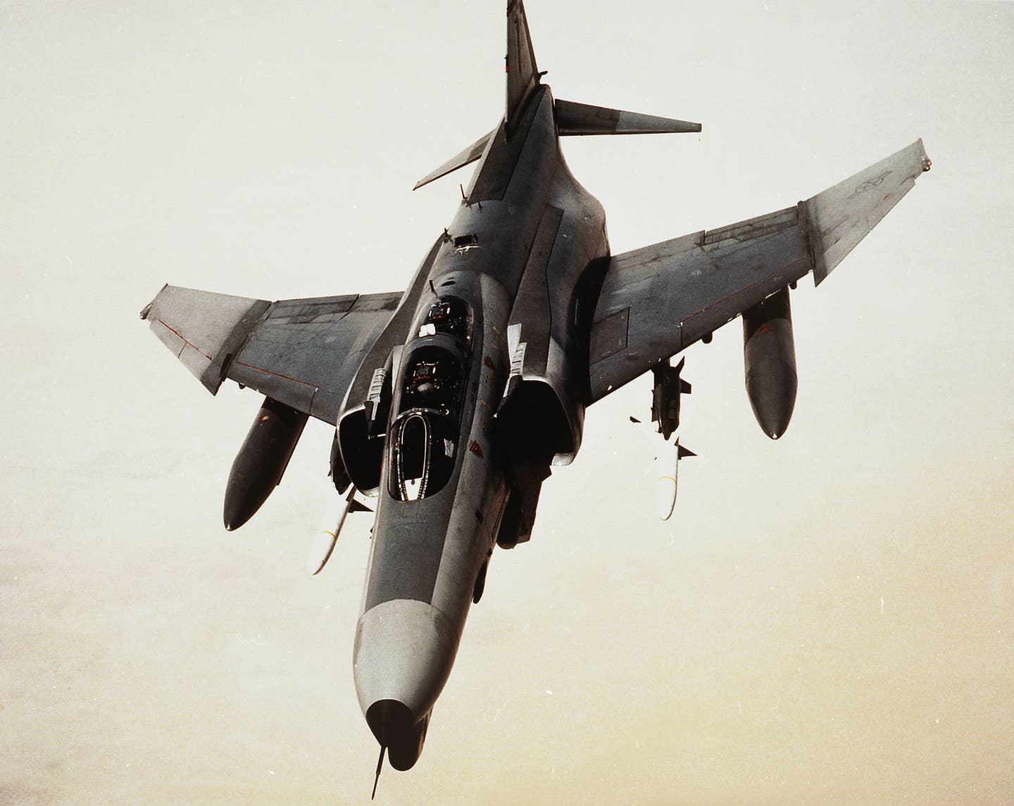 HARM-toting F-4Gs bore the brunt of Wild Weasel missions against Iraqi radar sites during Operation Desert Storm in 1991. <em>U.S. Air Force</em>