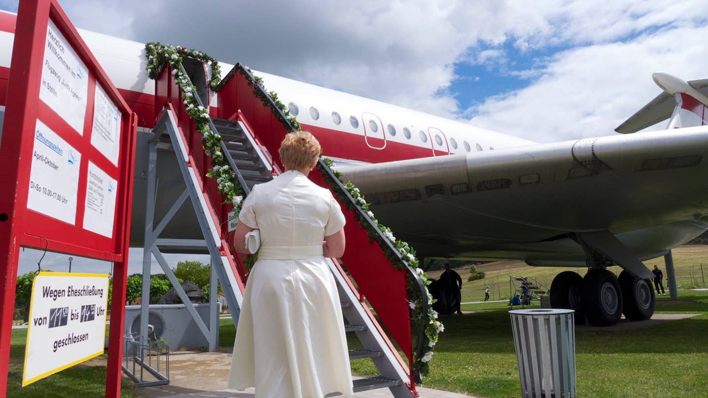 The Il-62 Lady Agnes after being prepared for a wedding ceremony at the Stölln/Rhinow airfield in Germany. <em>Credit: Zöllner/ullstein bild/Getty Images</em>