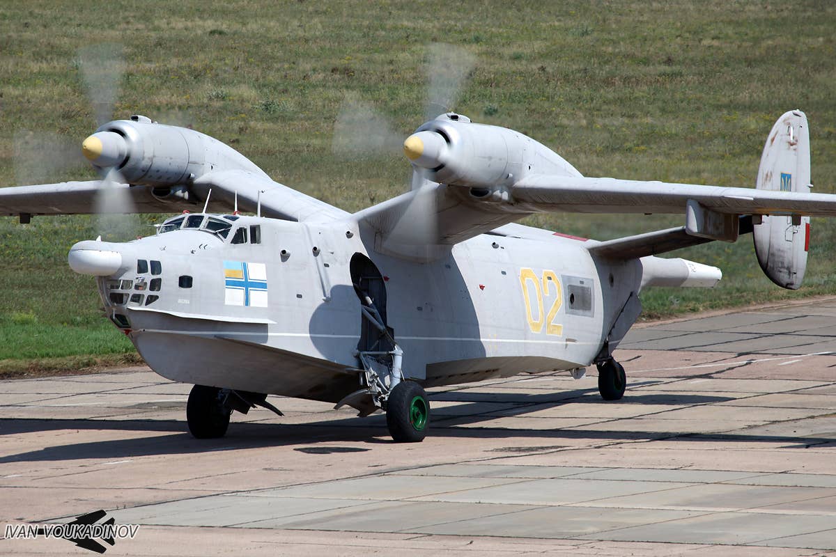 One of the last two active Ukrainian Navy Be-12s, this example is now at Kul’bakino Air Base. <em>Ivan Voukadinov</em>
