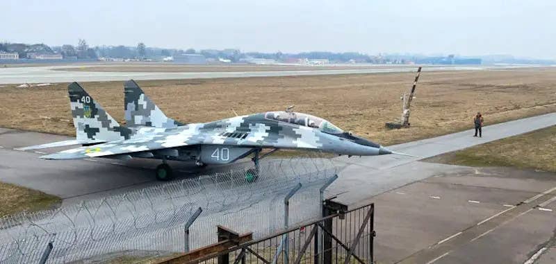 A picture of one of Ukraine's MiG-29UBs from before the current conflict. <em>UkrOboronProm</em>