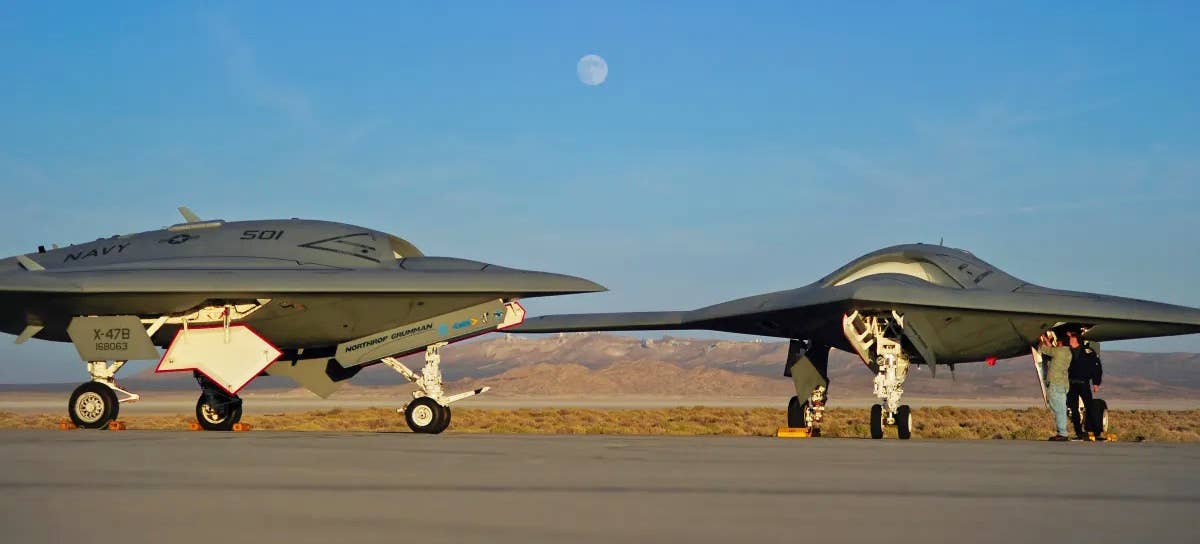 X-47Bs together.<em> Northrop Grumman photo</em>