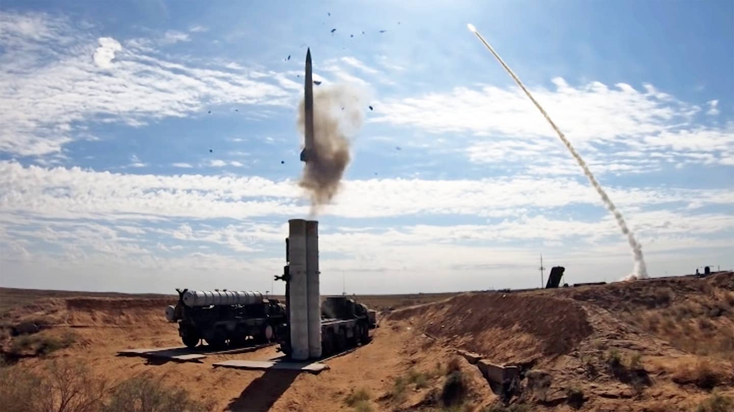 Russia fires S-300 SAM systems during an exercise. <em>Zvezda/Russian Ministry of Defense</em>