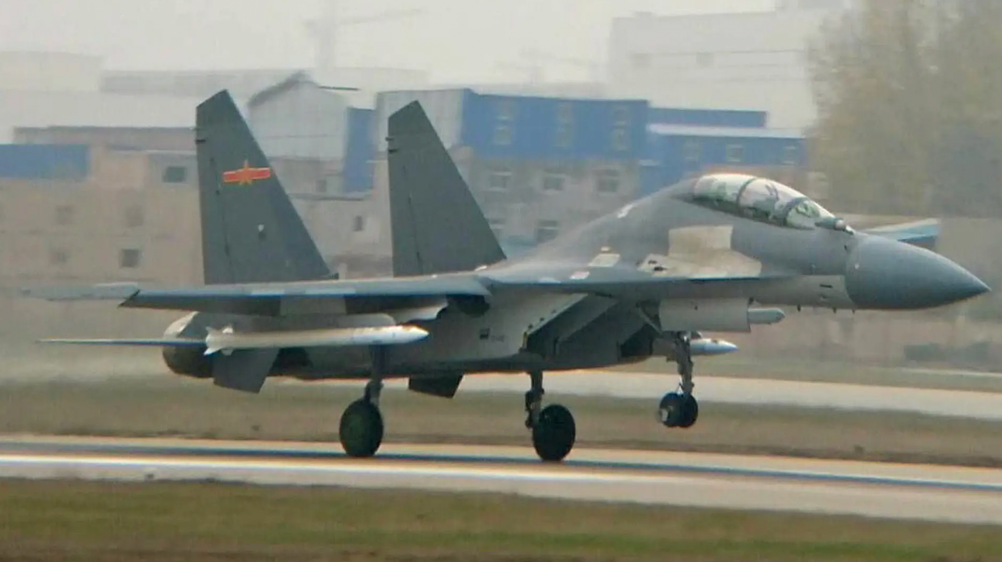 The PL-XX very long-range AAM was first sighted under the wings of a J-16 multirole fighter.