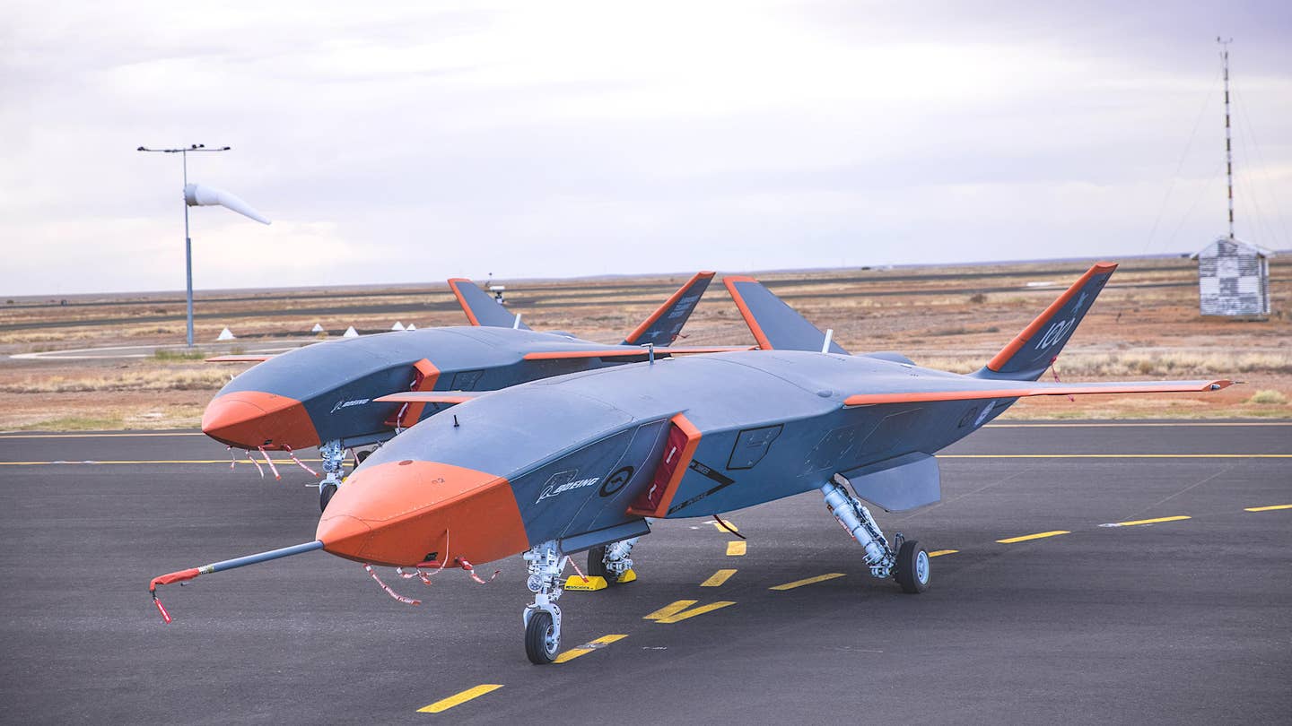 Boeing MQ-28 Ghost Bat drones. <em>Boeing Australia</em>