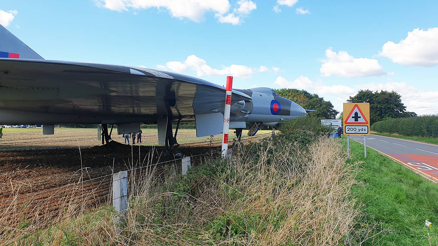 Vulcan bomber off runway