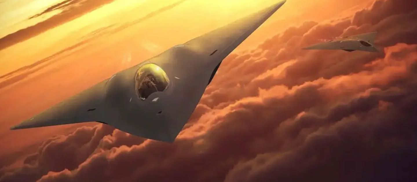 Lockheed Martin concept art showing a future sixth-generation manned combat jet, of the kind being developed under NGAD and which is scheduled to be powered by NGAP engines.&nbsp;<em>Lockheed Martin</em>
