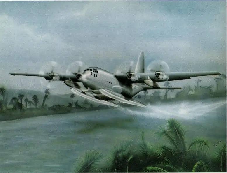 The C-130 on floats idea has been around for many years, as seen in this Lockheed Martin rendering. <em>Lockheed Martin</em>
