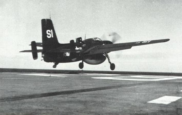 An AF-2W&nbsp;Guardian&nbsp;from VS-24 is launched from the USS&nbsp;Cabot&nbsp;(CVL-28), in early 1952. <em>USN</em>