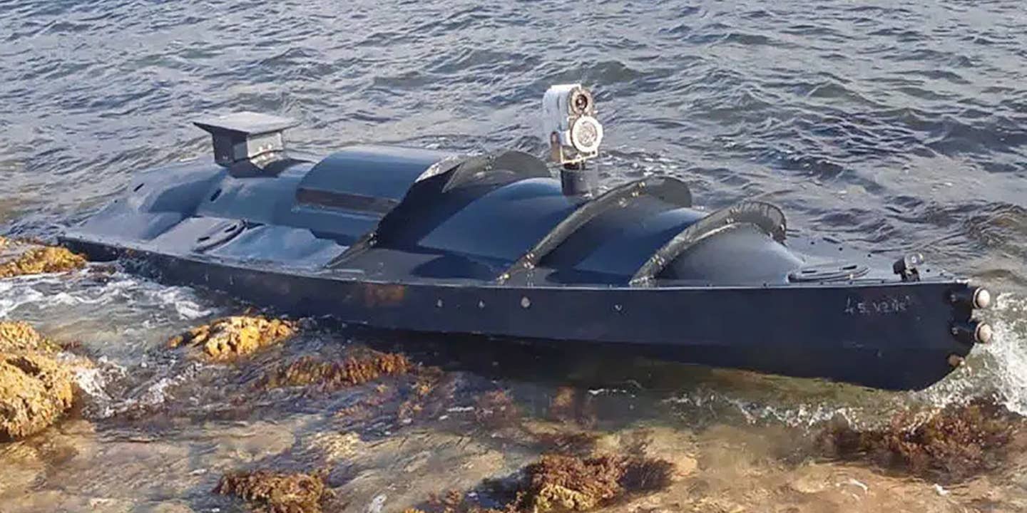 Mystery Drone Boat Washes Up Near Home Of Russia’s Black Sea Fleet (Updated)