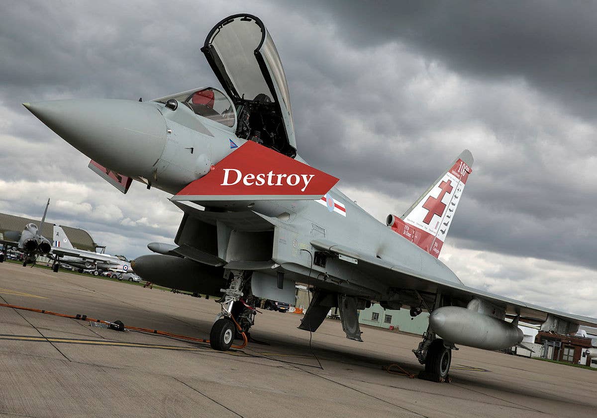 A specially painted Typhoon FGR4 from No. 41 Squadron to celebrate its 100th anniversary in 2015. <em>Crown Copyright</em>