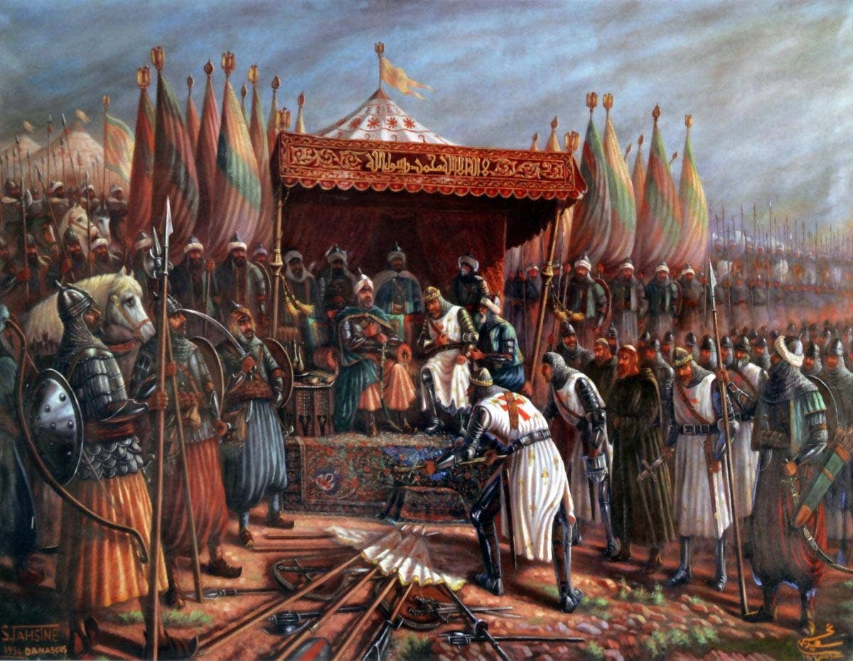 Saladin at Hattin. <em>Said Tahseen/Wikimedia Commons.</em>