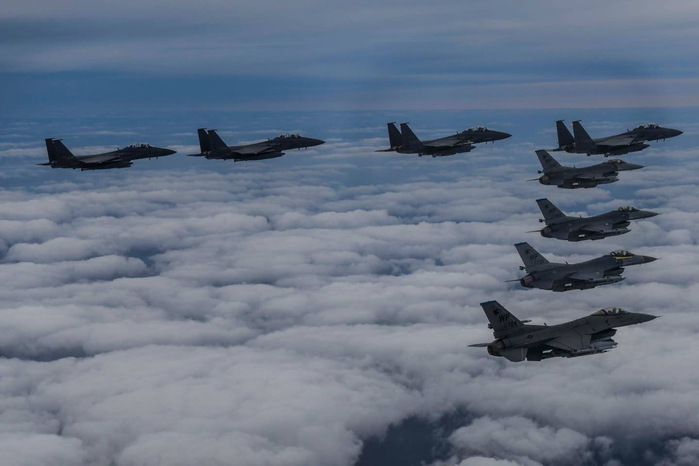 After North Korea launched a ballistic missile over Japan, U.S. Air Force F-16 Fighting Falcons from the 8th Fighter Wing carried out a live Joint Direct Attack Munition (JDAM) strike with Republic of Korea Air Force (ROKAF) F-15Ks from the 11th Fighter Wing. (ROKAF photo)