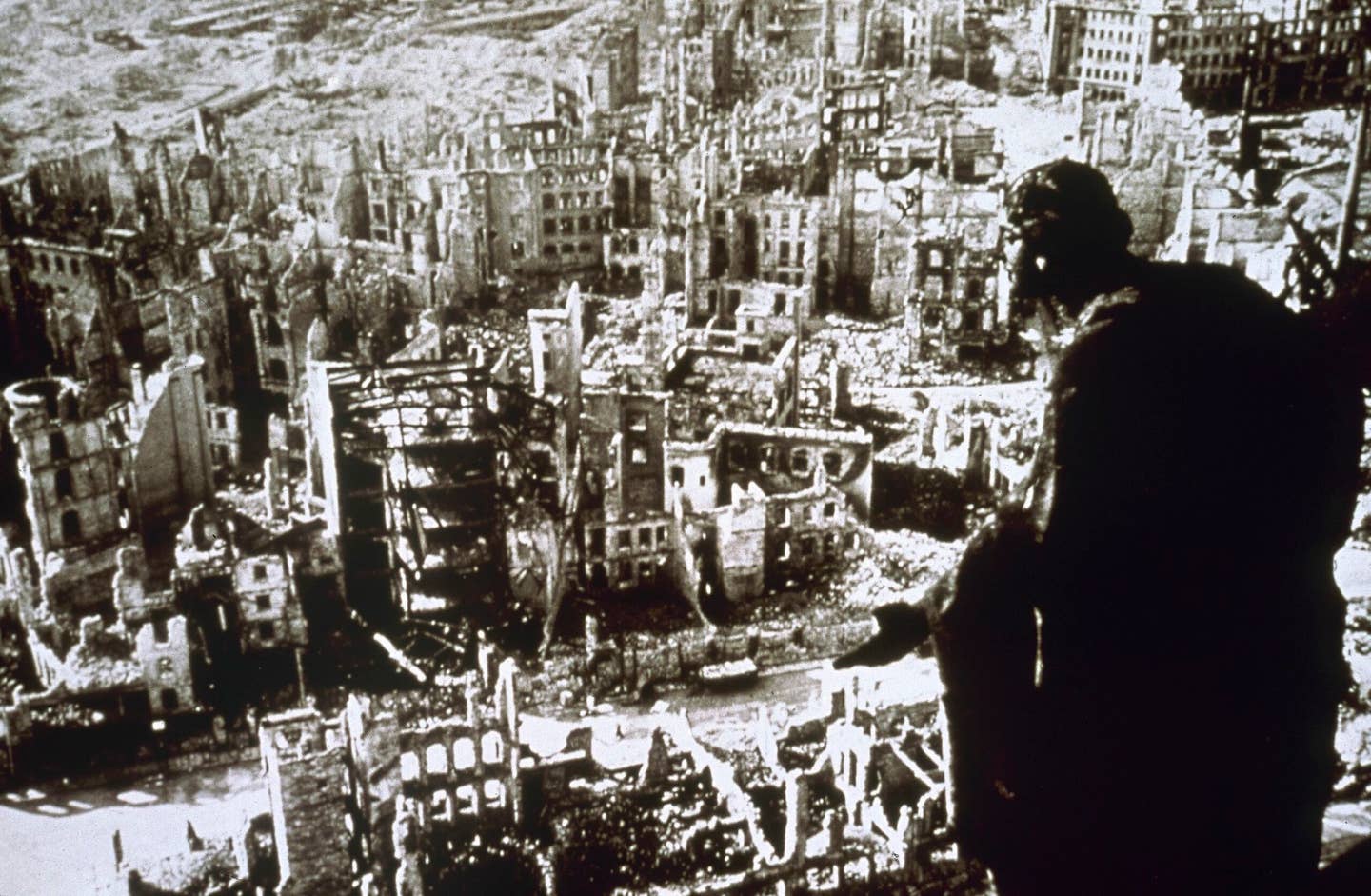 The ruins of Dresden after the Allied bombing of February 1945. <em>Universal Images Group&nbsp;via Getty Images. </em>