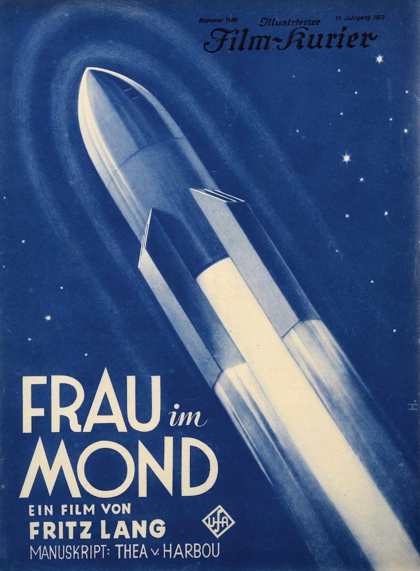 Woman In The Moon (aka Frau Im Mond), poster, German poster art, 1929. (Photo by LMPC via Getty Images)