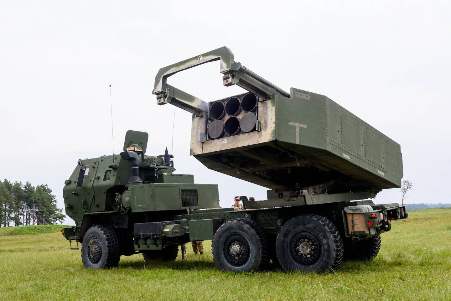 The Pentagon is looking into an advanced fire control system for HIMARS it has provided to Ukraine and will provide to Taiwan and Latvia. (Photo by GINTS IVUSKANS/AFP via Getty Images)