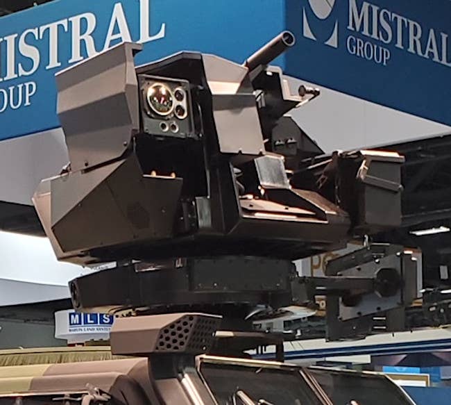 Additional views of the Air Guard RCWS&nbsp;turret on the HUMVEE Saber Blade Edition are seen here and below. <em>AM General</em>