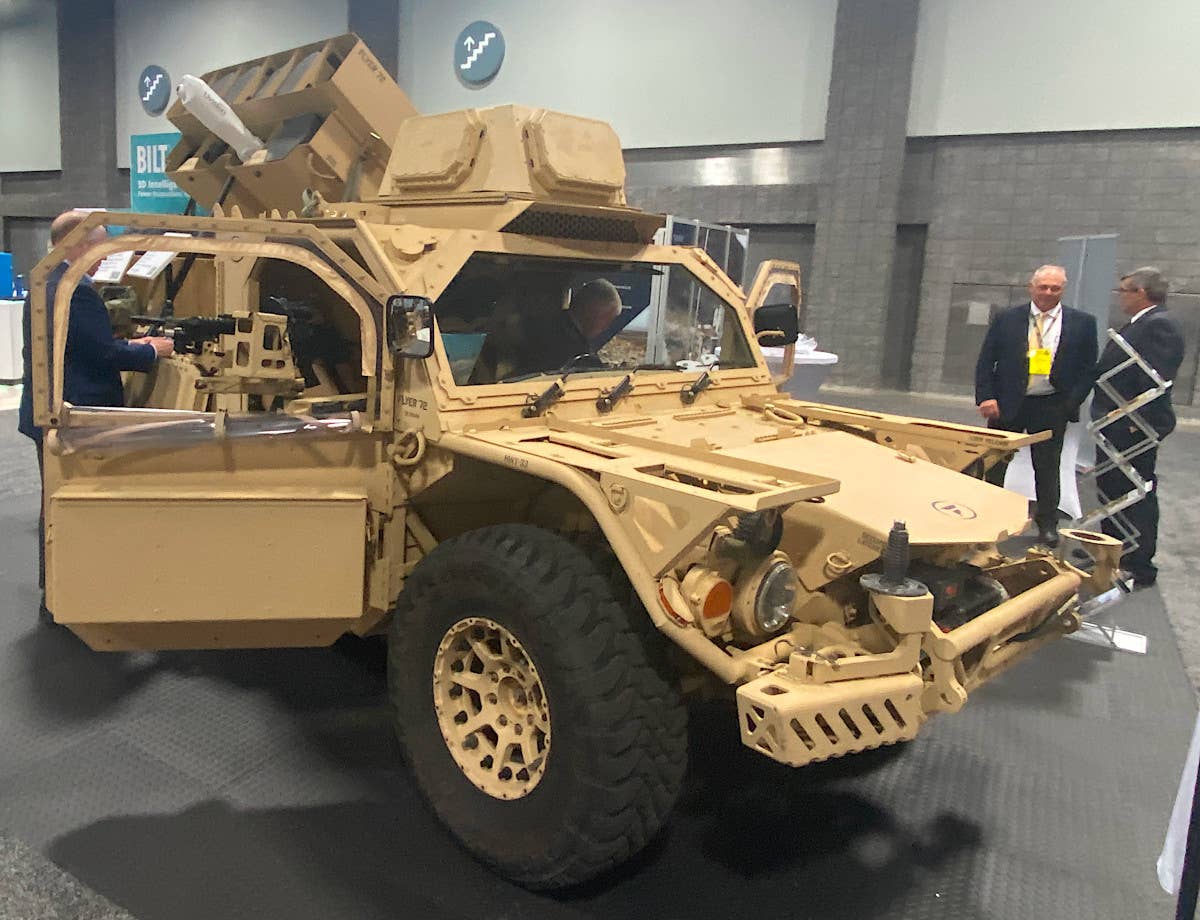 The cab-mounted radar system is visible in this front view of the F72-U at AUSA. <em>Dan Parsons</em>