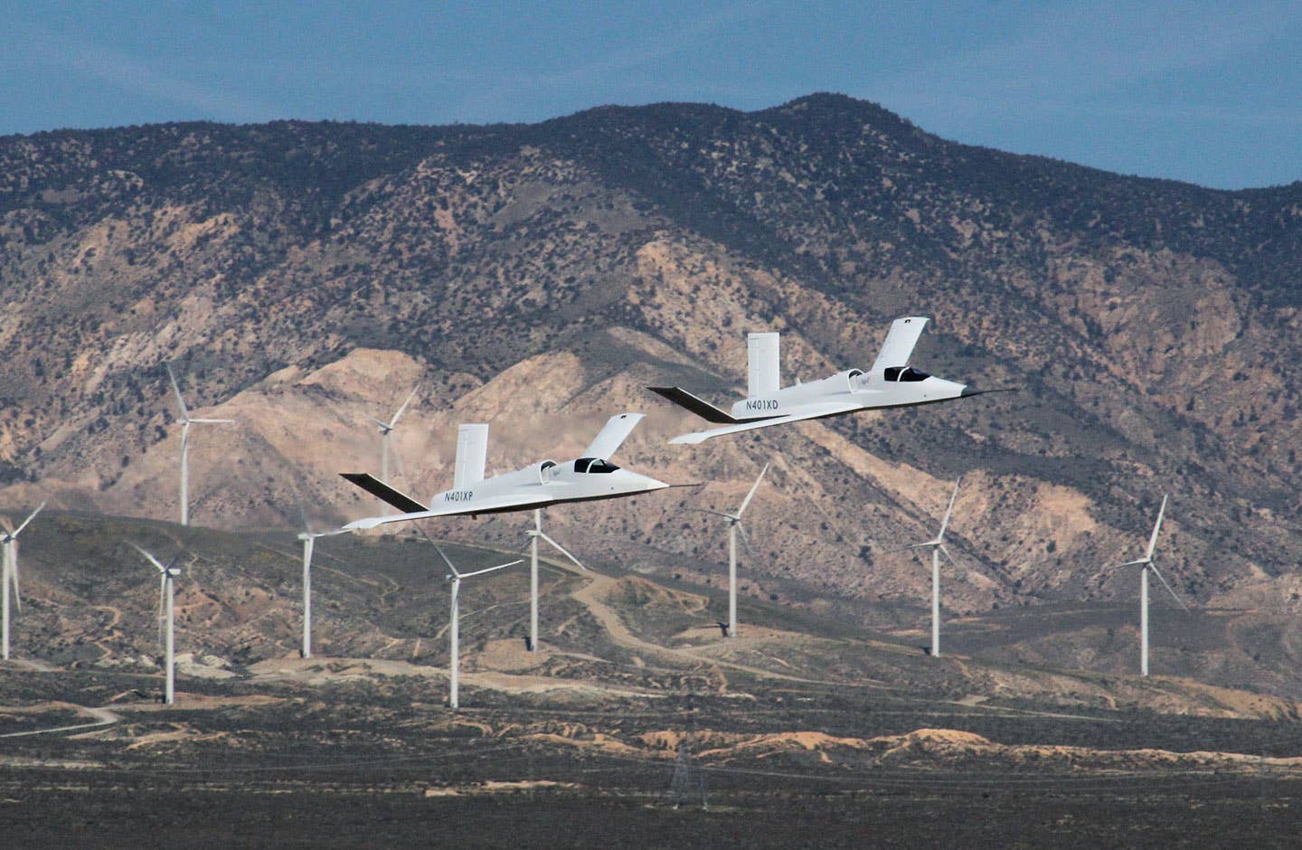 Model 401s flying together over Mojave. (Scaled Composites)