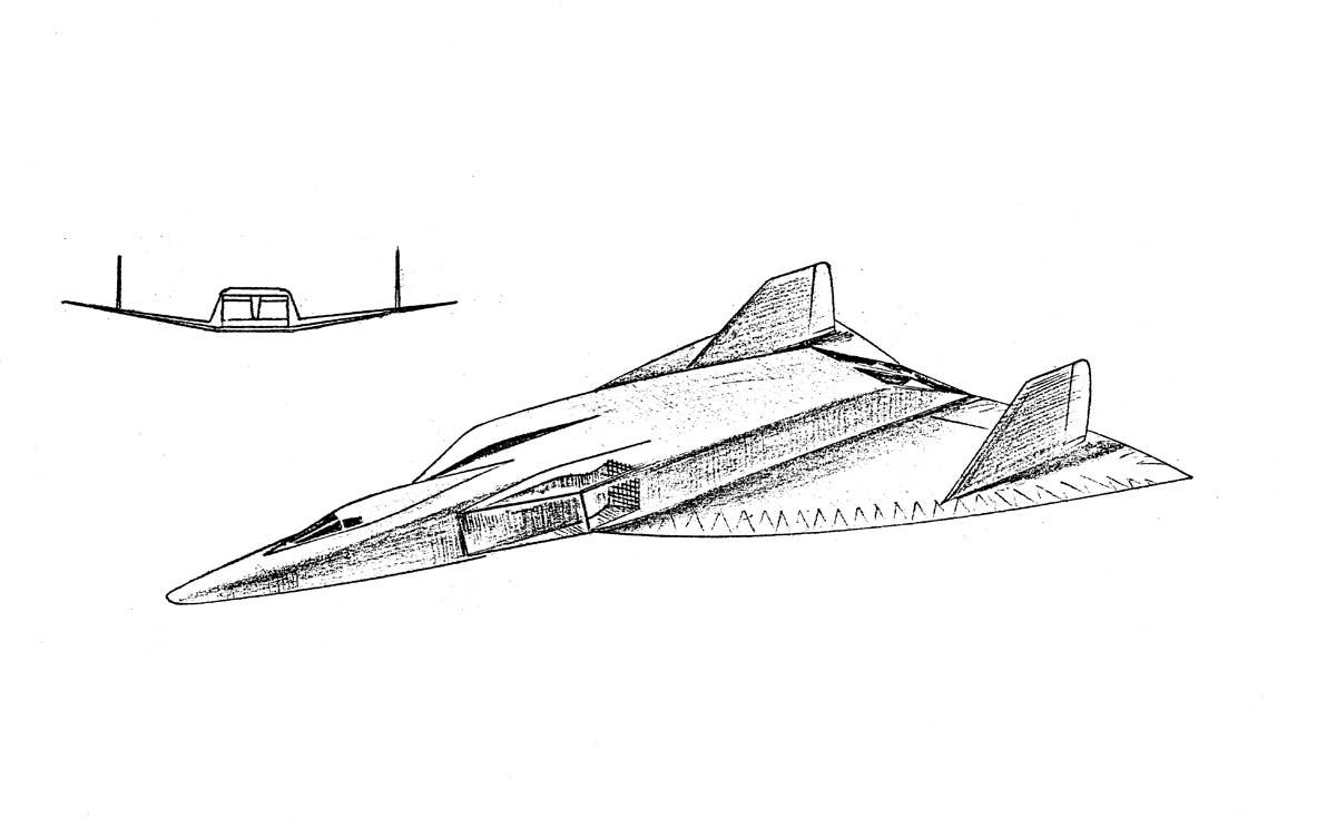 A drawing of the final concept design for the Kingfish, from around 1959. The Convair design lost out to the Lockheed A-12. <em>Lockheed Martin</em>