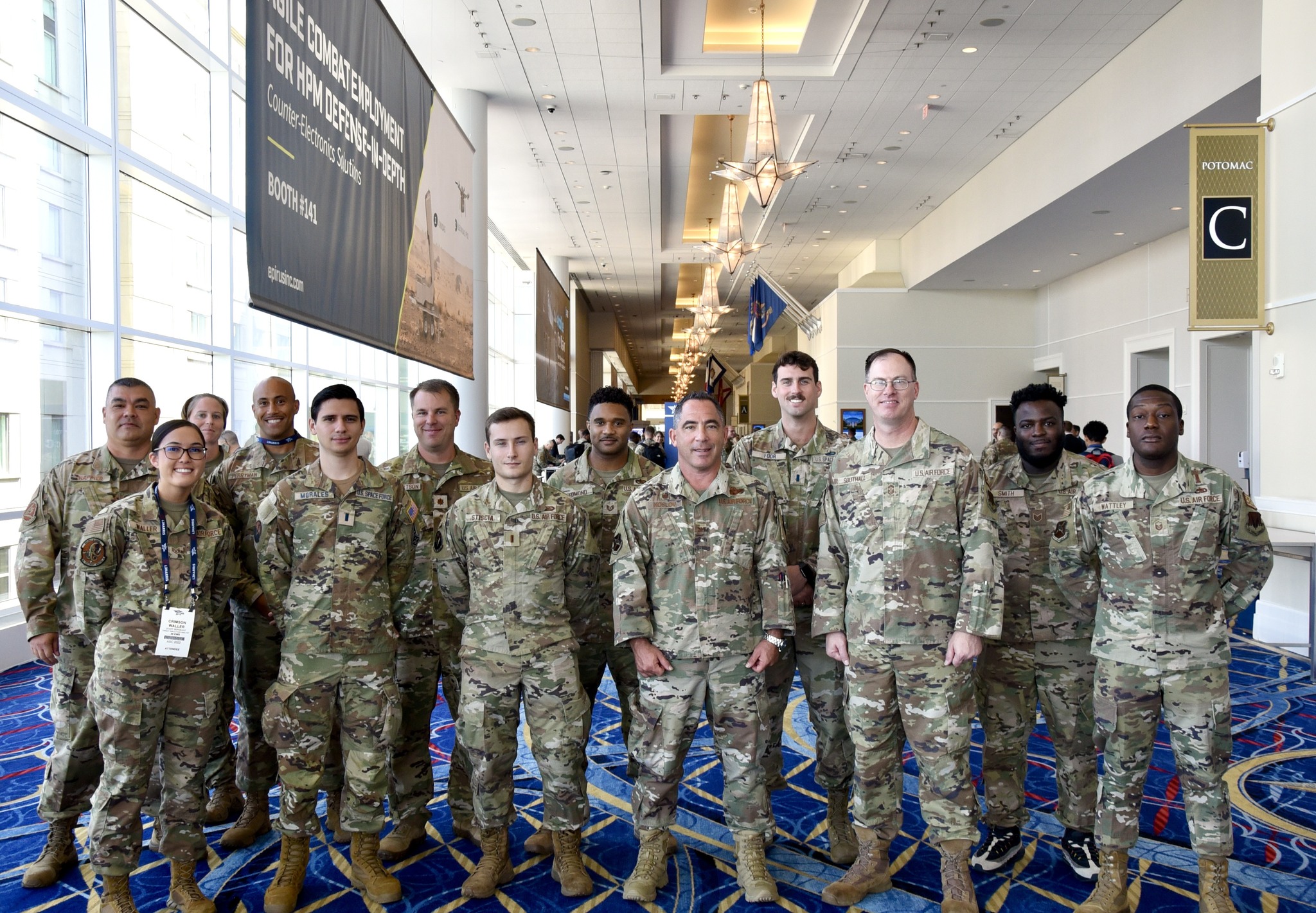 Members from the 350th Spectrum Warfare Wing at this year's Air Force Association&nbsp;Air, Space, and Cyber Conference in Washington, D.C. Col. Koslov can be seen front and center.<em> Credit: 350th SWW</em>