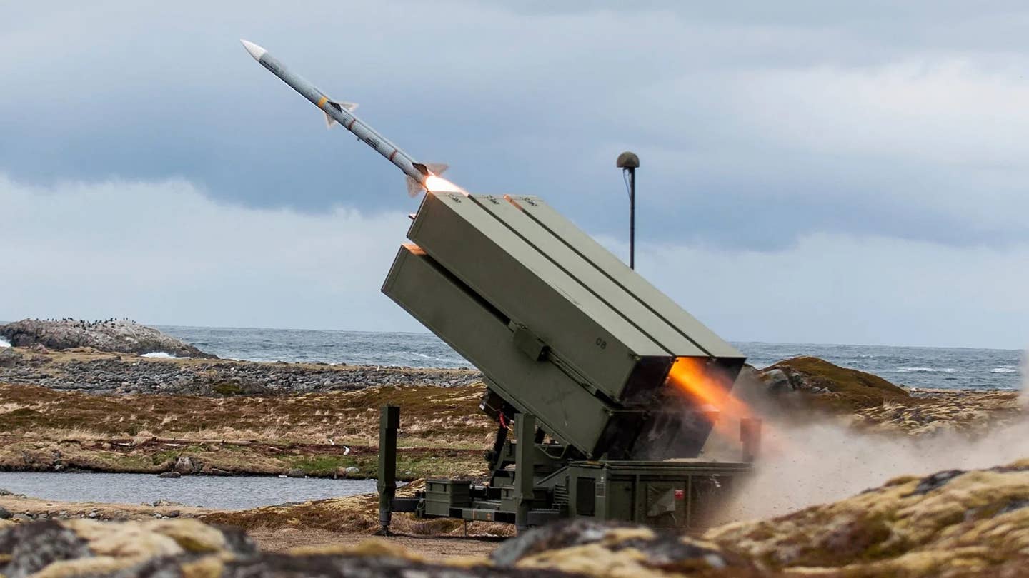 NASAMS is a very capable medium-range air defense system, but it will not be able to robustly defend against Russian attacks using Iranian ballistic missiles. (Raytheon/Kongsberg Defense)