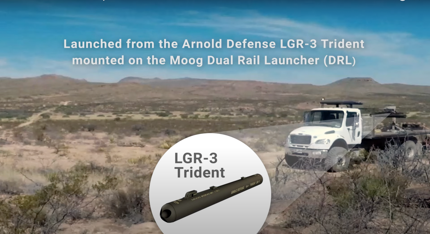 A screenshot from the General Dynamics video showing the launcher configuration used during the test. <em>Credit: General Dynamics</em>
