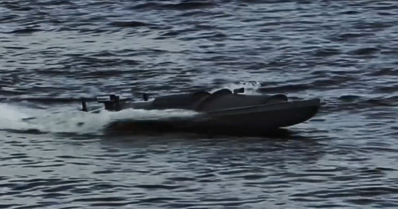 Possibly a prototype of the drone boat underway during testing. (UNITED24)