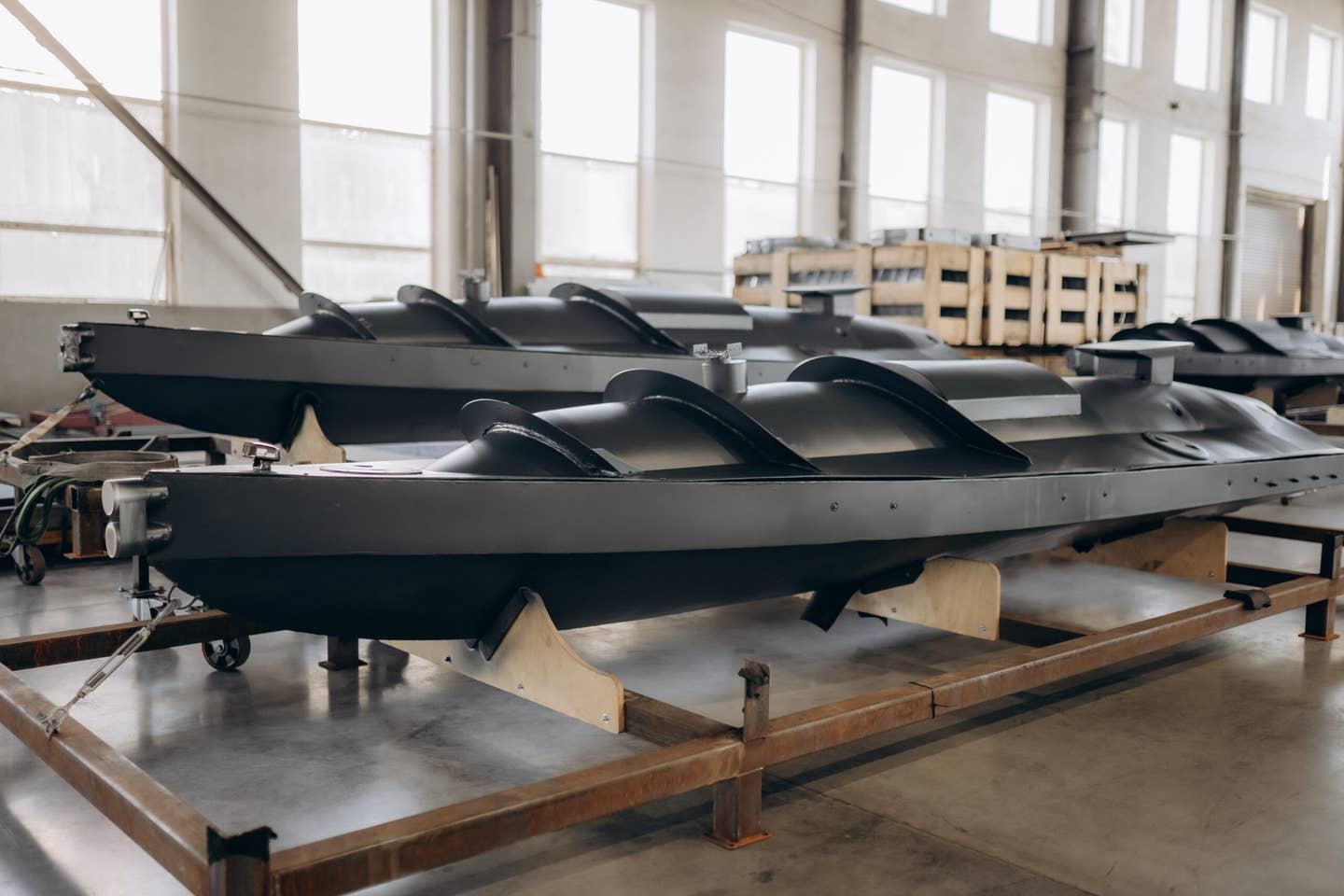 Some of the Ukrainian USVs currently under construction. (UNITED24 photo)