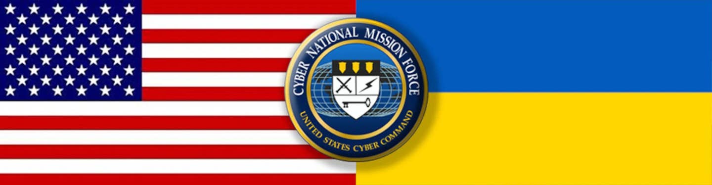 U.S. Cyber Command worked with Ukrainian forces to protect Kyiv's cyber infrastructure. (U.S. Cyber Command logo)